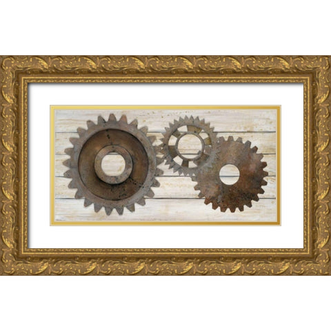 Industrial Chic Elements Gold Ornate Wood Framed Art Print with Double Matting by Fisk, Arnie