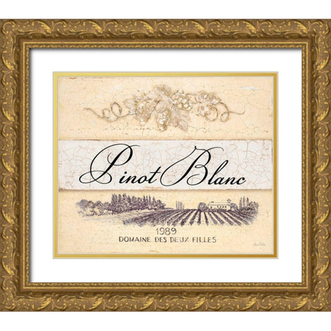 Pinot Blanc Cellar Reserve Gold Ornate Wood Framed Art Print with Double Matting by Fisk, Arnie