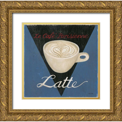 Cafe Parisienne Latte Gold Ornate Wood Framed Art Print with Double Matting by Fisk, Arnie