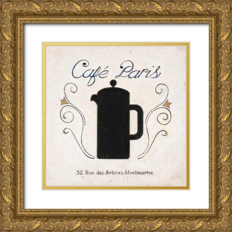 Cafe Paris Coffee Gold Ornate Wood Framed Art Print with Double Matting by Fisk, Arnie