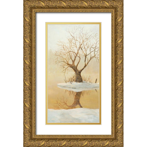 Winter Glow Panel 2 Gold Ornate Wood Framed Art Print with Double Matting by Fisk, Arnie