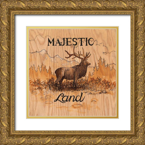 Majestic Land Gold Ornate Wood Framed Art Print with Double Matting by Fisk, Arnie