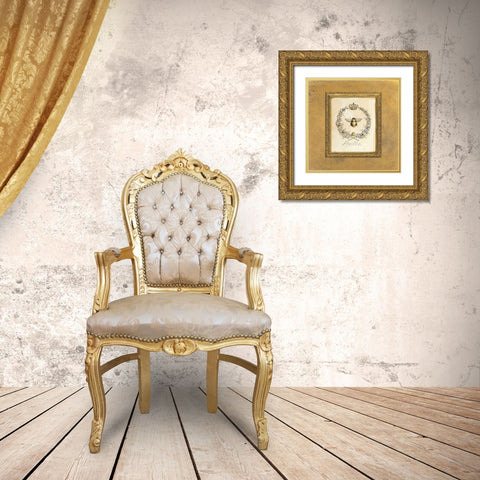 Engraved Bee Gold Ornate Wood Framed Art Print with Double Matting by White, Kathryn