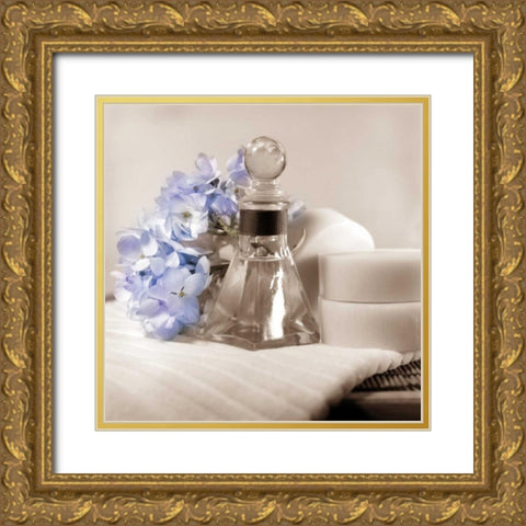 Hydrangea and Tray Gold Ornate Wood Framed Art Print with Double Matting by Atria, Cristin