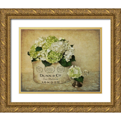 London Hydrangea Gold Ornate Wood Framed Art Print with Double Matting by Atria, Cristin