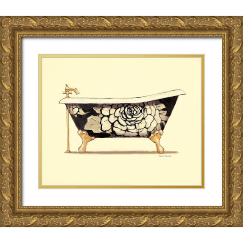 FLORAL BATH Gold Ornate Wood Framed Art Print with Double Matting by Fabiano, Marco