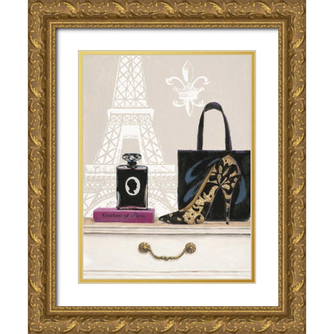 Fabulous Paris Gold Ornate Wood Framed Art Print with Double Matting by Barrett, Chad