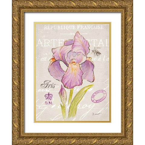 Sketchbook Iris Gold Ornate Wood Framed Art Print with Double Matting by Barrett, Chad