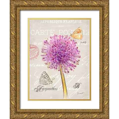 Sketchbook Agapanthus Gold Ornate Wood Framed Art Print with Double Matting by Barrett, Chad