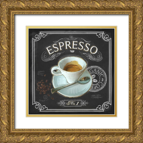 Coffee House Espresso Gold Ornate Wood Framed Art Print with Double Matting by Barrett, Chad