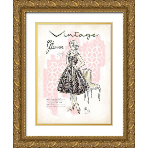 Vintage Glamour Gold Ornate Wood Framed Art Print with Double Matting by Barrett, Chad