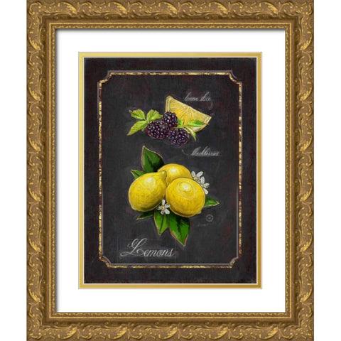 Heritage Lemons Gold Ornate Wood Framed Art Print with Double Matting by Barrett, Chad