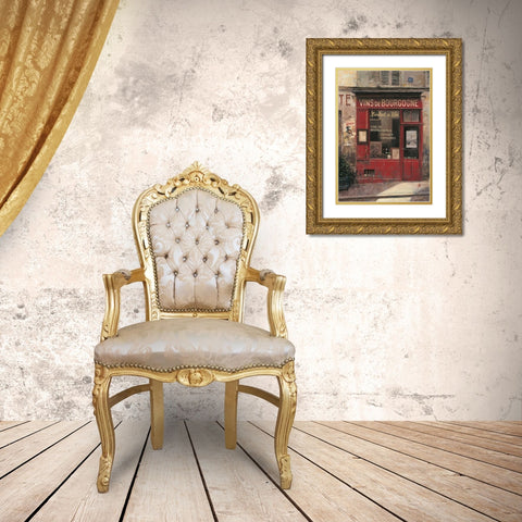 Vins De Bourgogne Gold Ornate Wood Framed Art Print with Double Matting by Hak, Chiu Tak