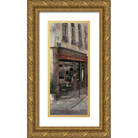 La Taverne Gold Ornate Wood Framed Art Print with Double Matting by Hak, Chiu Tak
