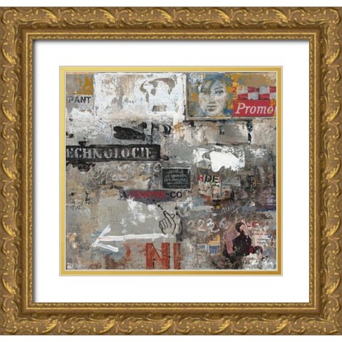Urban Language Gold Ornate Wood Framed Art Print with Double Matting by Hak, Chiu Tak