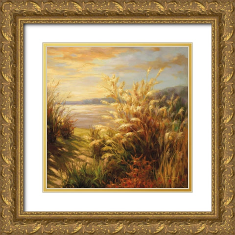 Natures Waterfront Gold Ornate Wood Framed Art Print with Double Matting by Oxley, Vail