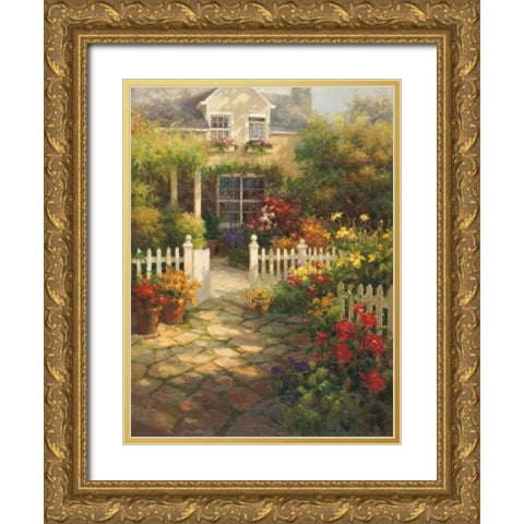 Summer Gateway Gold Ornate Wood Framed Art Print with Double Matting by Oxley, Vail