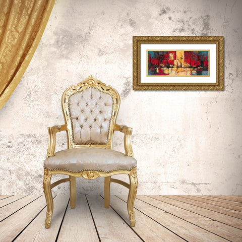 Textured Gold Ornate Wood Framed Art Print with Double Matting by Jean
