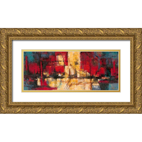 Textured Gold Ornate Wood Framed Art Print with Double Matting by Jean
