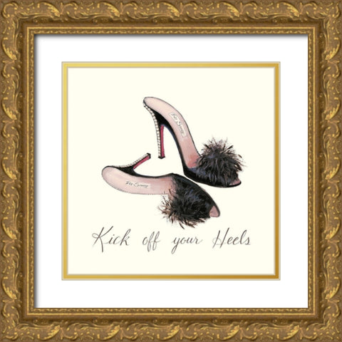 KICK OFF YOUR HEELS Gold Ornate Wood Framed Art Print with Double Matting by Adams, Emily