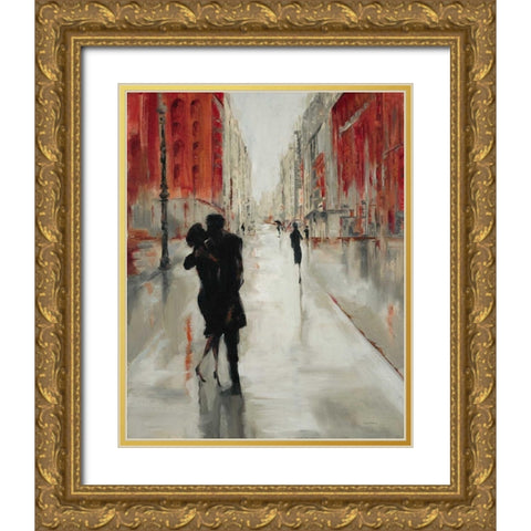 City Romance Gold Ornate Wood Framed Art Print with Double Matting by Lehman, Laurel