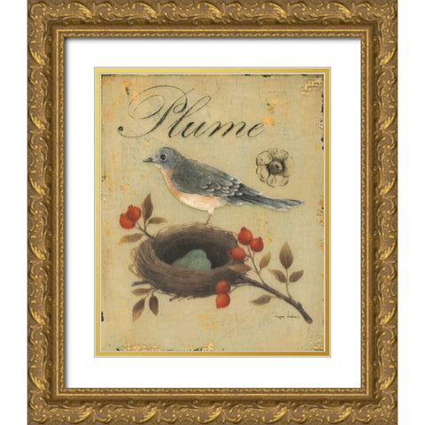 Rosehip Recollection  Gold Ornate Wood Framed Art Print with Double Matting by Regina Andrew Design