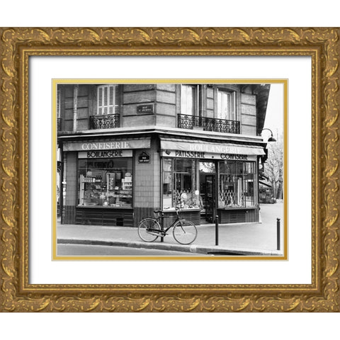 Rue St. Jaques Gold Ornate Wood Framed Art Print with Double Matting by Vandenack