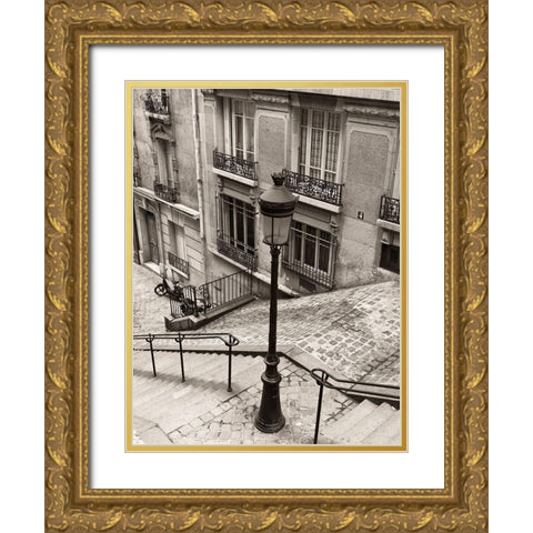 Quatre, Montmartre Gold Ornate Wood Framed Art Print with Double Matting by Vandenack