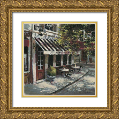 Wine Cafe Gold Ornate Wood Framed Art Print with Double Matting by Heighton, Brent