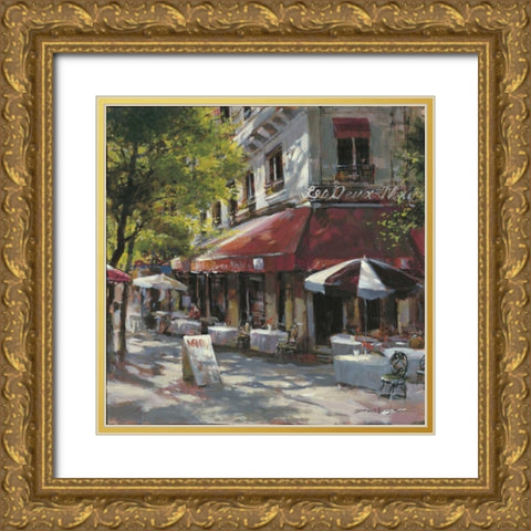 Mattina Terrace Gold Ornate Wood Framed Art Print with Double Matting by Heighton, Brent