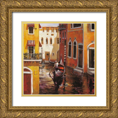 Venice Afternoon Gold Ornate Wood Framed Art Print with Double Matting by Heighton, Brent