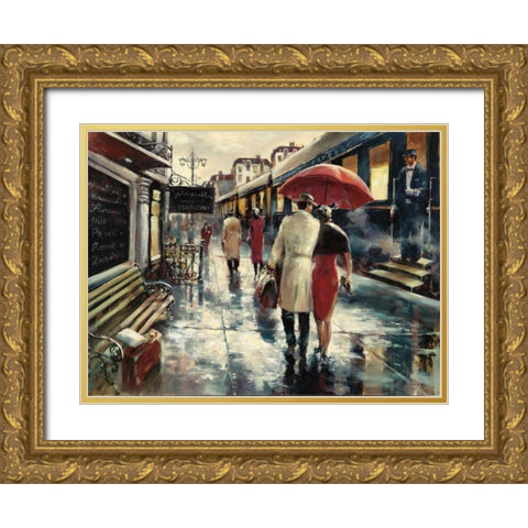 Metropolitan Station Gold Ornate Wood Framed Art Print with Double Matting by Heighton, Brent