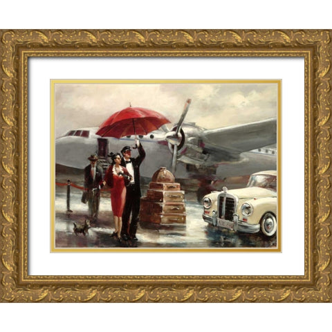 Transcontinental Flight Gold Ornate Wood Framed Art Print with Double Matting by Heighton, Brent