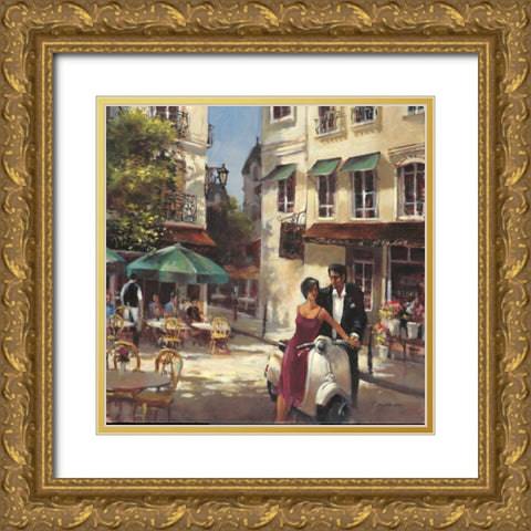 Flora DItalia Gold Ornate Wood Framed Art Print with Double Matting by Heighton, Brent
