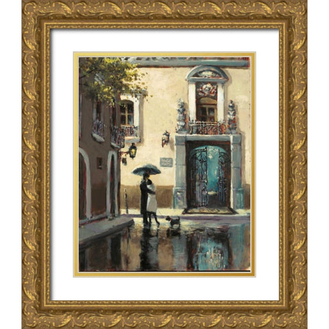 Boulevard Hotel Gold Ornate Wood Framed Art Print with Double Matting by Heighton, Brent