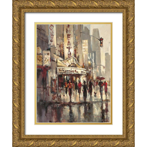 City Scene Gold Ornate Wood Framed Art Print with Double Matting by Heighton, Brent