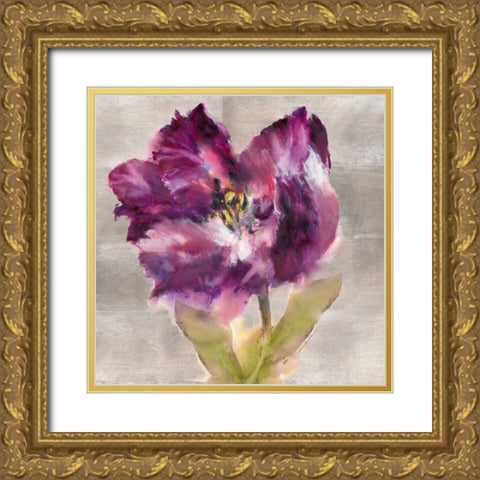 Plum Flourish Gold Ornate Wood Framed Art Print with Double Matting by Heighton, Brent