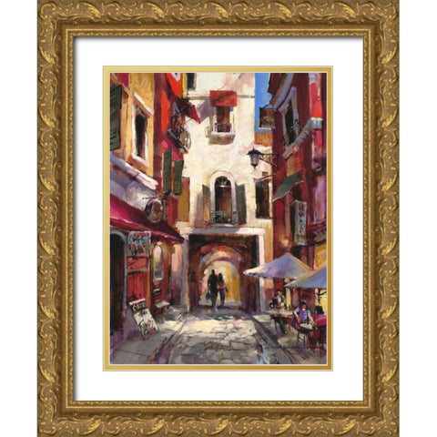 European Holiday Gold Ornate Wood Framed Art Print with Double Matting by Heighton, Brent