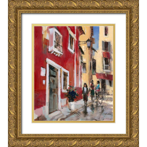 Buon Giorno Gold Ornate Wood Framed Art Print with Double Matting by Heighton, Brent