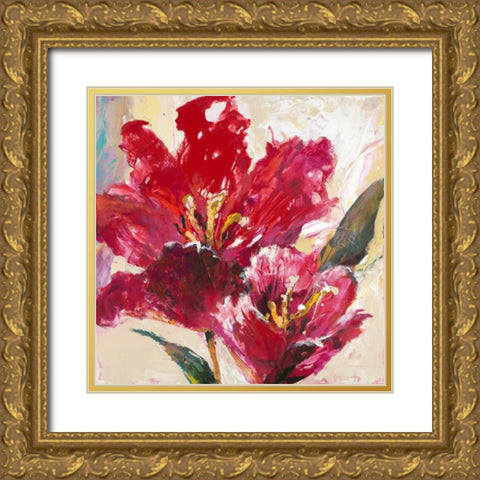 Exuberant Tulip Gold Ornate Wood Framed Art Print with Double Matting by Heighton, Brent