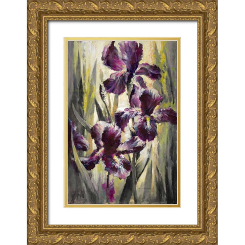 Ambient Iris 1 Gold Ornate Wood Framed Art Print with Double Matting by Heighton, Brent