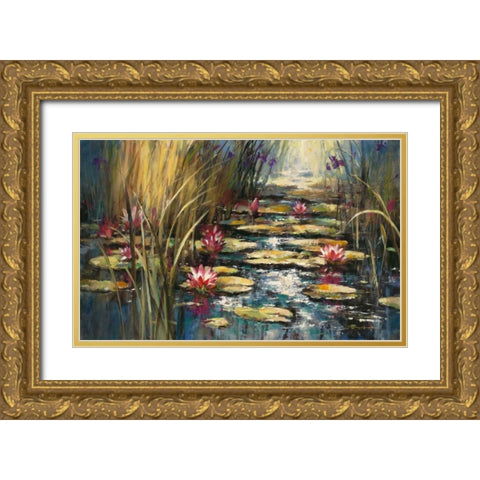 Impressionists Pond Gold Ornate Wood Framed Art Print with Double Matting by Heighton, Brent