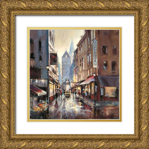 Off Broadway Gold Ornate Wood Framed Art Print with Double Matting by Heighton, Brent