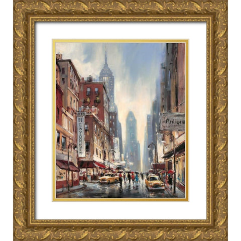 Eighth Avenue Gold Ornate Wood Framed Art Print with Double Matting by Heighton, Brent