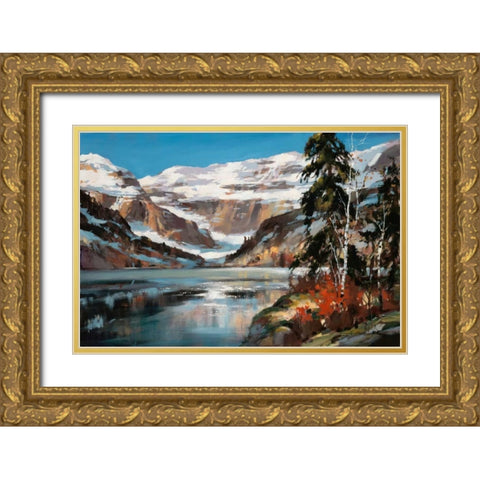 Lake View Gold Ornate Wood Framed Art Print with Double Matting by Heighton, Brent