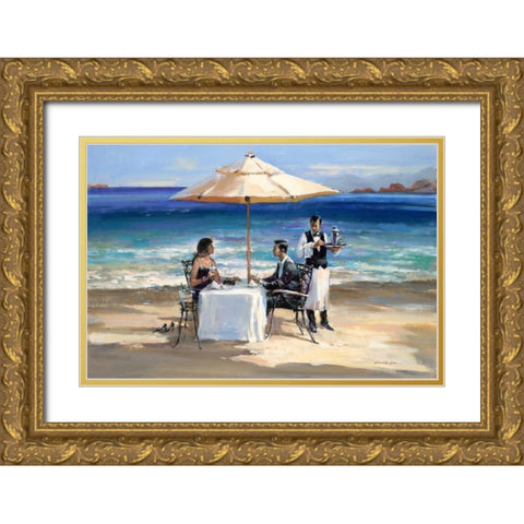 Seaside Rendezvous Gold Ornate Wood Framed Art Print with Double Matting by Heighton, Brent