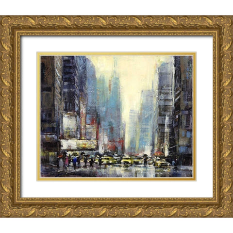 Street Level Gold Ornate Wood Framed Art Print with Double Matting by Heighton, Brent