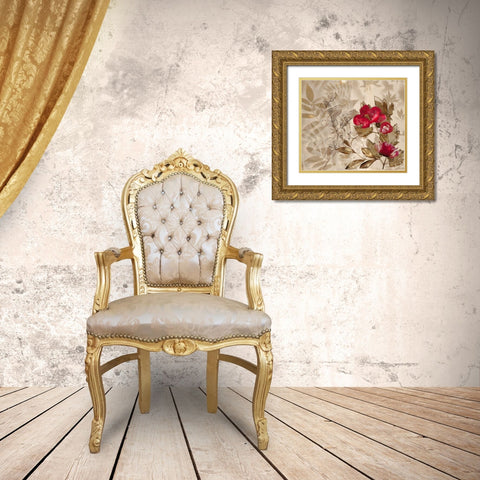 Poetry In The Garden 2 Gold Ornate Wood Framed Art Print with Double Matting by Theodosiou, Matina