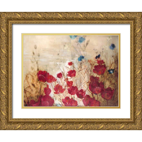 Tulip Garden Gold Ornate Wood Framed Art Print with Double Matting by Theodosiou, Matina