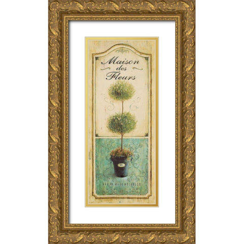 Maison Topiary  Gold Ornate Wood Framed Art Print with Double Matting by Staehling, Angela